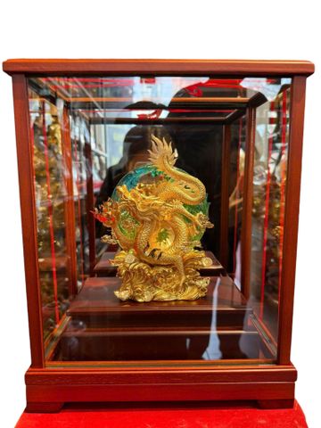 Tượng rồng mạ vàng 24k 17x29x35cm
