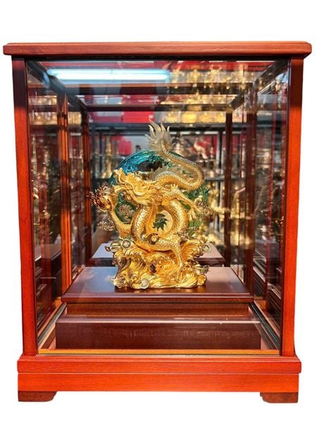 Quà tặng mạ vàng: Tượng rồng mạ vàng 24k 17x29x35cm