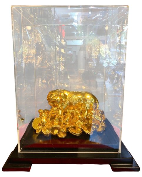 Tượng heo phong thủy dát vàng 24k
