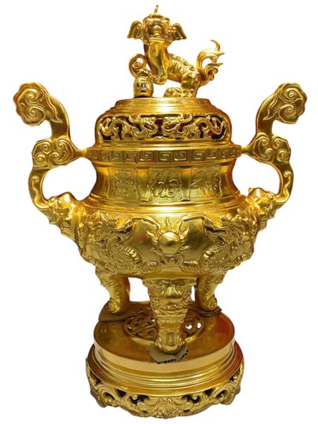 Đỉnh đồng cao 50cm dát vàng 24k