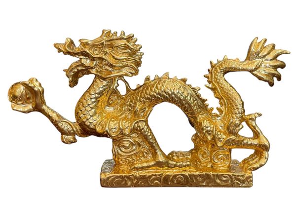 Tượng rồng bệ nhỏ dát vàng 24K