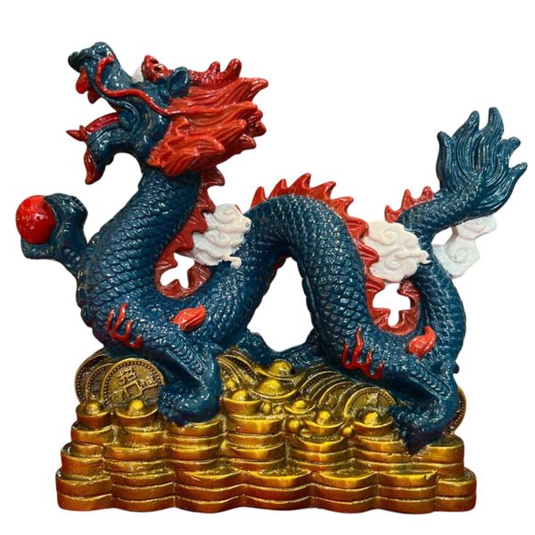 Tượng rồng vẽ màu bằng đồng