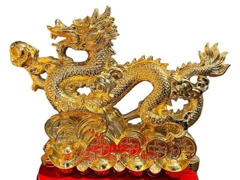 Tượng rồng dát vàng Cao 34 dài 45cm nặng 7kg