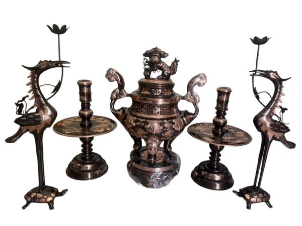 Bộ ngũ sự 60cm Sòi 38kg đồng đỏ