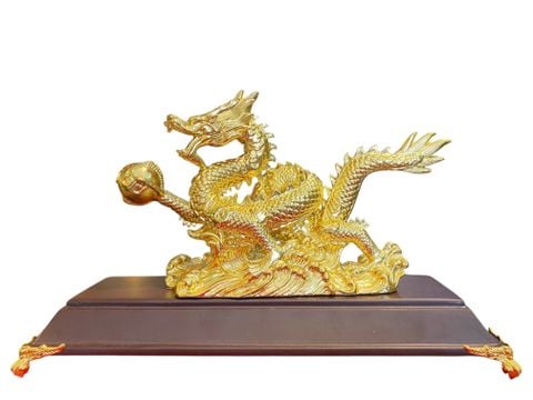 Tượng rồng đế sóng dát vàng