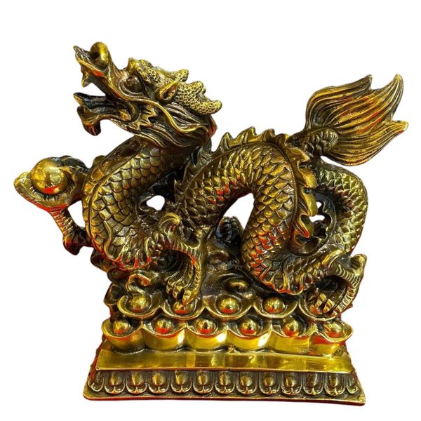 Tượng rồng đẹp bằng đồng để bàn