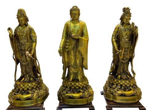 Tây phương tam thánh 68cm bằng đồng