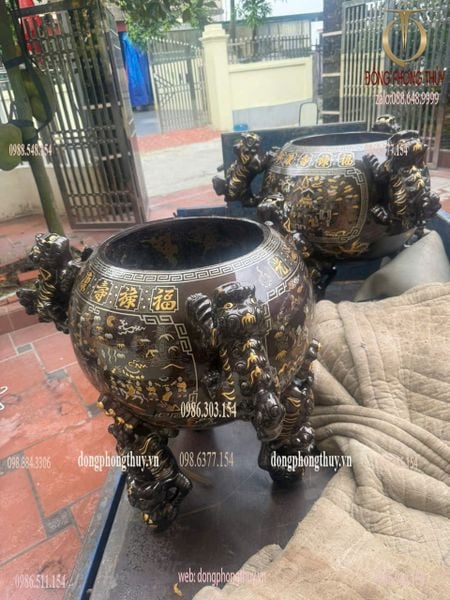 Thất lân vờn cầu khảm tam khí 1m35 -1m5