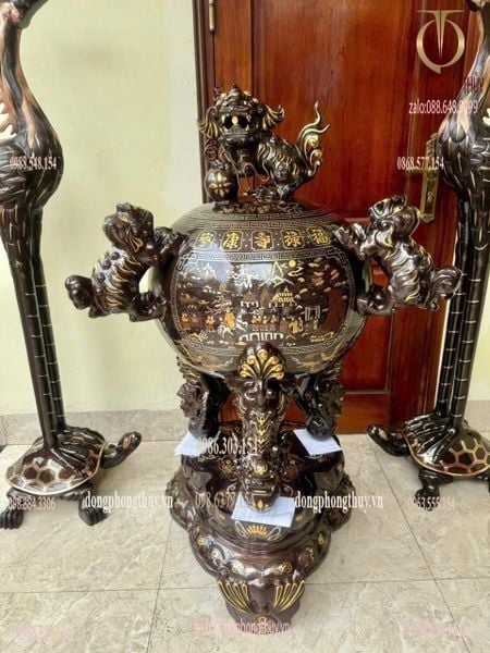 Thất lân vờn cầu khảm tam khí 1m35 -1m5