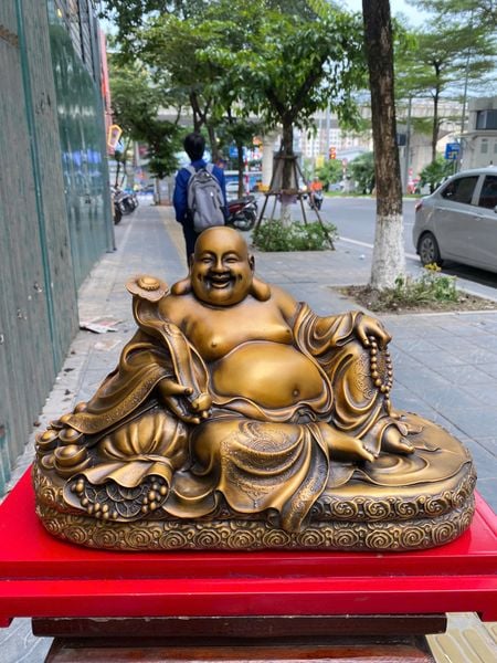 Tượng phật di lặc ngang 37 cao 24,5 sâu 18 nặng 9.5 kg