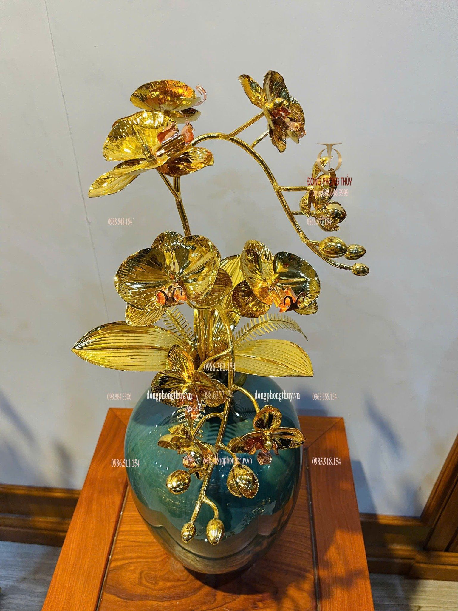 Bình hoa lan mạ vàng 24k