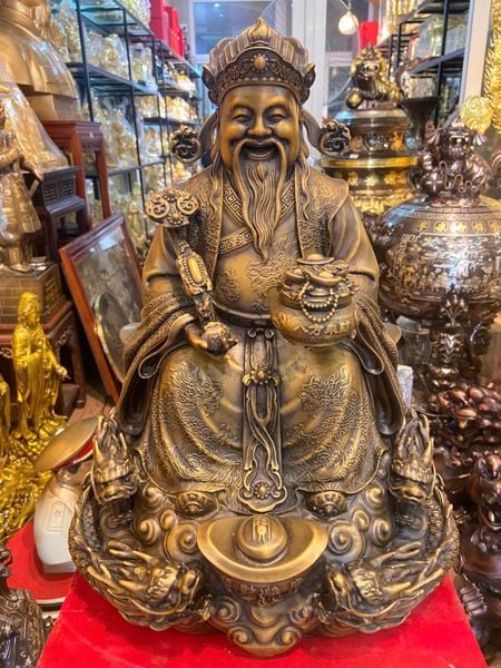 Thần tiền bằng đồng Cao 40 ngang 32 sâu 23 nặng 15kg