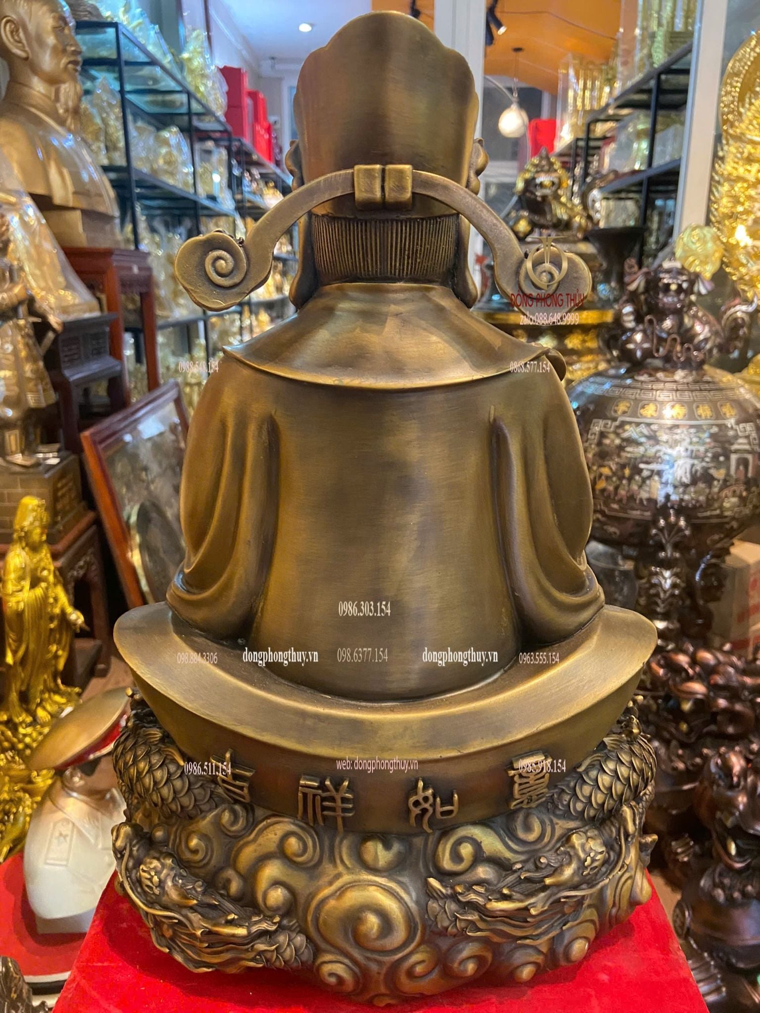 Thần tiền bằng đồng Cao 40 ngang 32 sâu 23 nặng 15kg