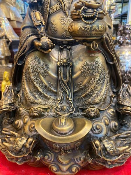 Thần tiền bằng đồng Cao 40 ngang 32 sâu 23 nặng 15kg