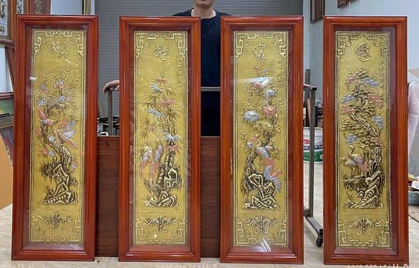 tranh tứ quý cao 1m2 ngang 1m6