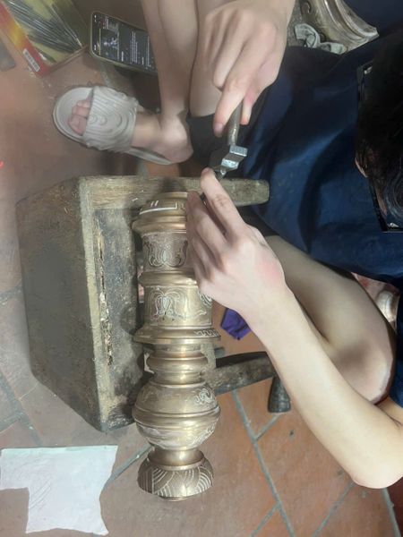 Bộ đỉnh đồng khảm ngũ sắc 80cm nặng 110kg