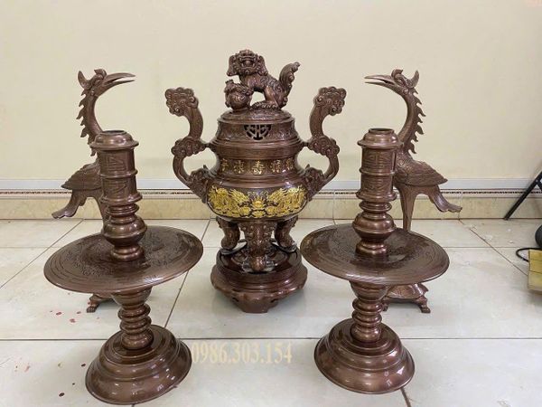 Bộ ngũ sự 60cm đồng đỏ cnc 46kg