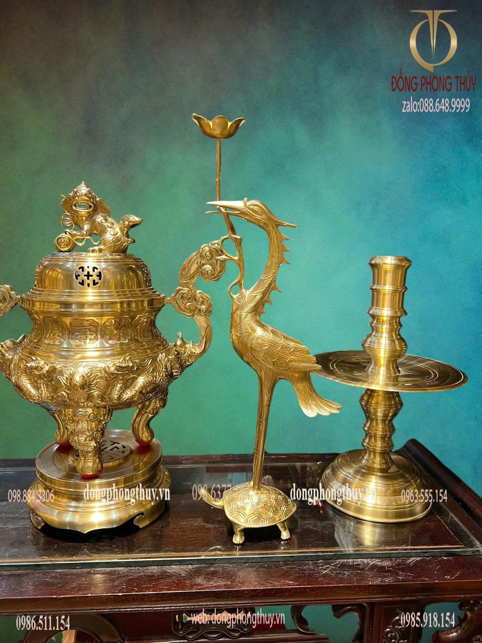 Bộ đỉnh đồng ngũ sự bằng đồng cát tút