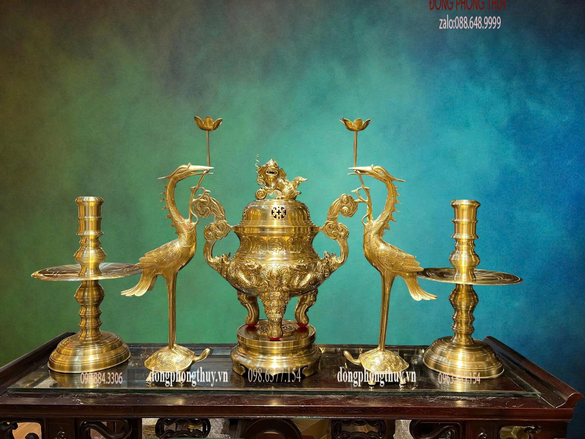 Bộ đỉnh đồng ngũ sự bằng đồng cát tút
