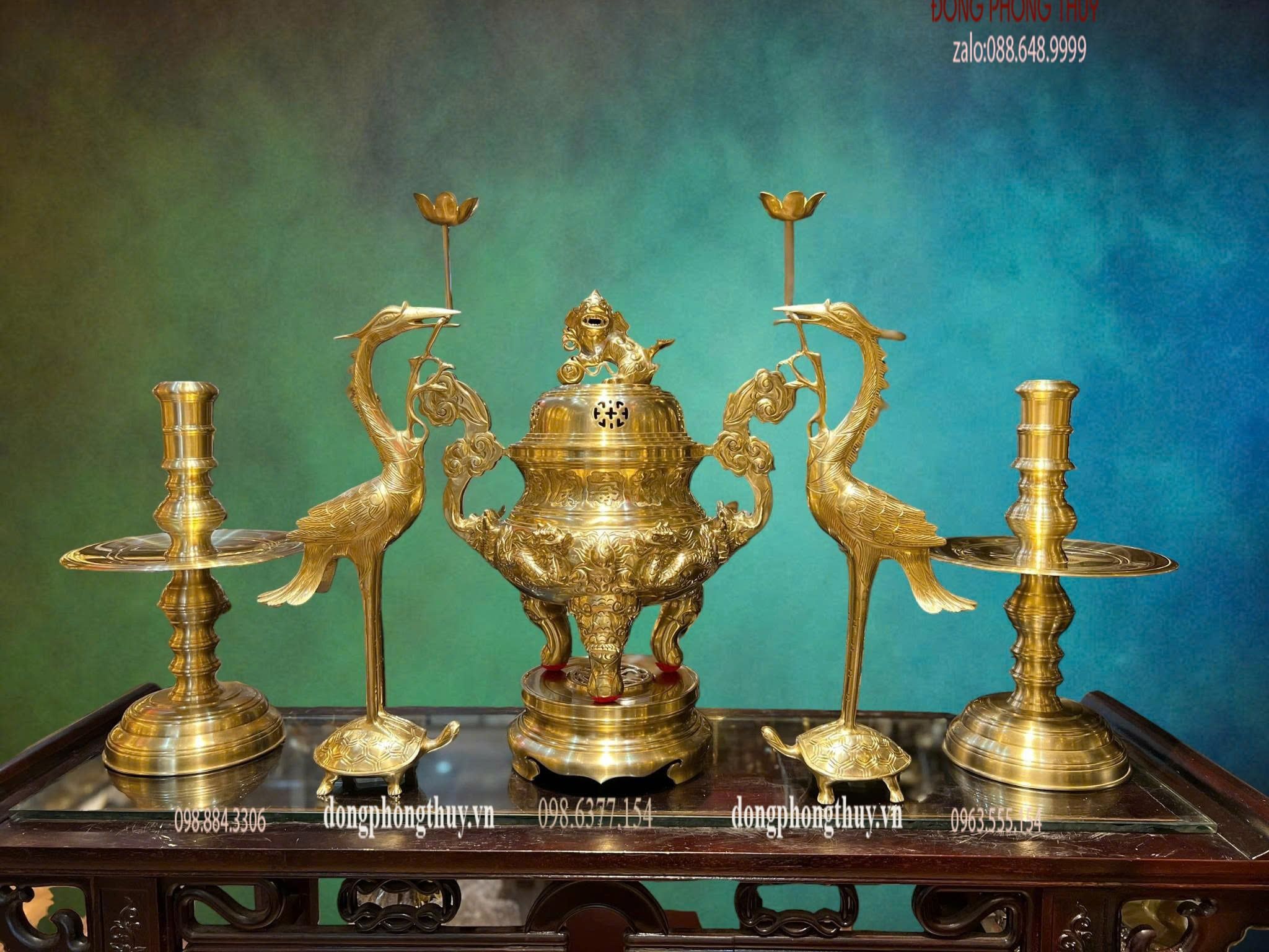 Bộ đỉnh đồng ngũ sự bằng đồng cát tút