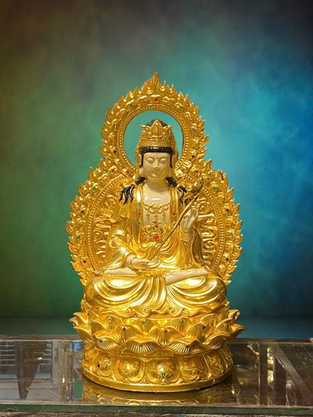 Tượng tây Phương Tam Thánh cao 43cm nặng 38kg dát vàng 24k