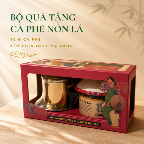  Combo hộp giấy cà phê -phin inox cao cấp 90g (130g) 