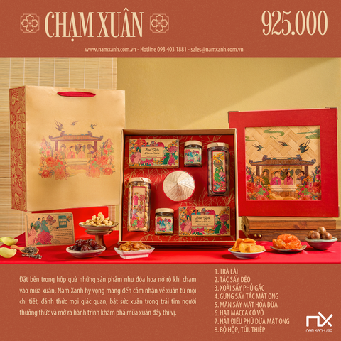  Combo Quà Tặng Nam Xanh, Bộ Hộp Chạm Xuân, Bộ Hộp Quà Tết Sang Trọng 