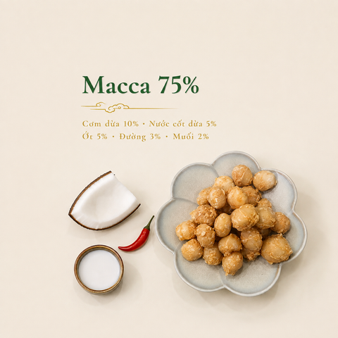  Nhân Macca Sấy Dừa Cay 150g 