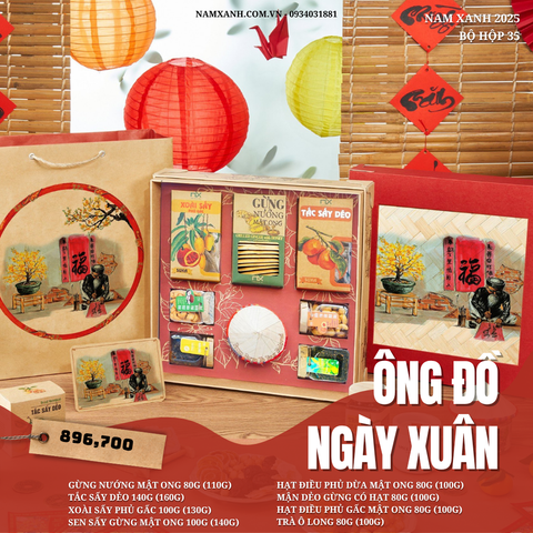  Bộ Hộp Quà Nam Xanh, Ông Đồ Ngày Xuân 