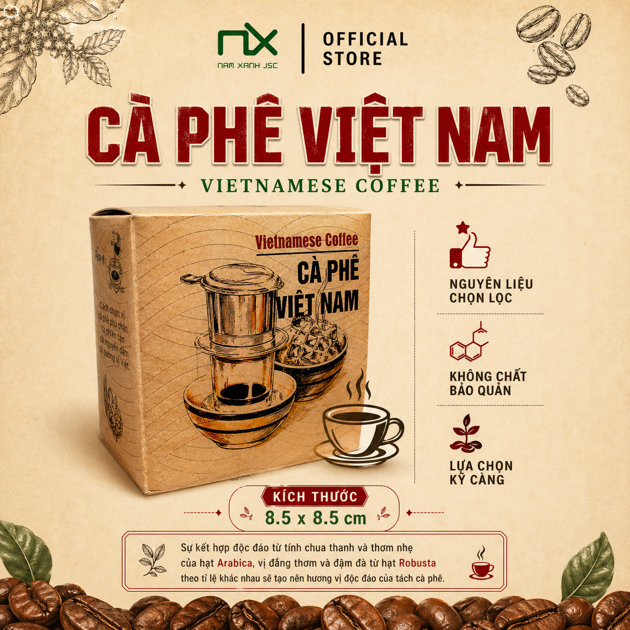  Cà Phê Bột Việt Nam Xay Sẵn 120g 