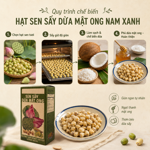  Hạt Sen Sấy Dừa Mật Ong 100g (130g) 