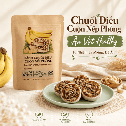  Chuối Điều Cuộn Nếp Phồng 40g (43g) 
