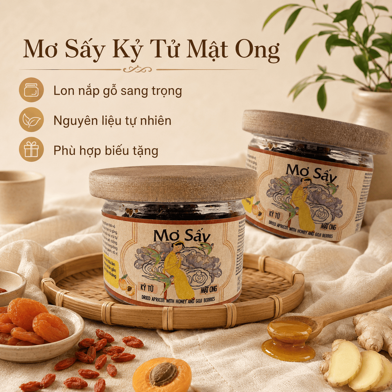  Mơ Sấy Kỷ Tử Mật Ong 150g 