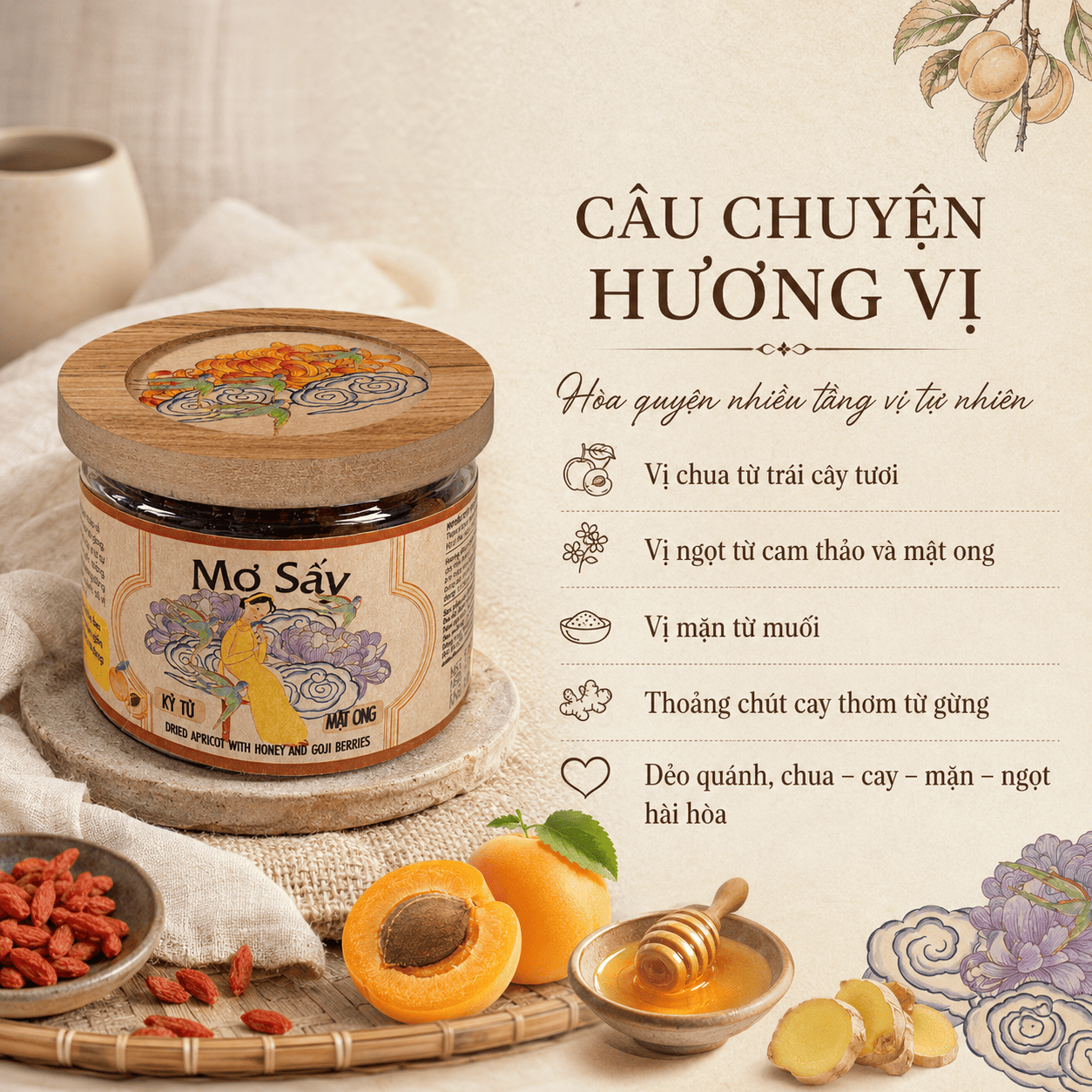  Mơ Sấy Kỷ Tử Mật Ong 150g 