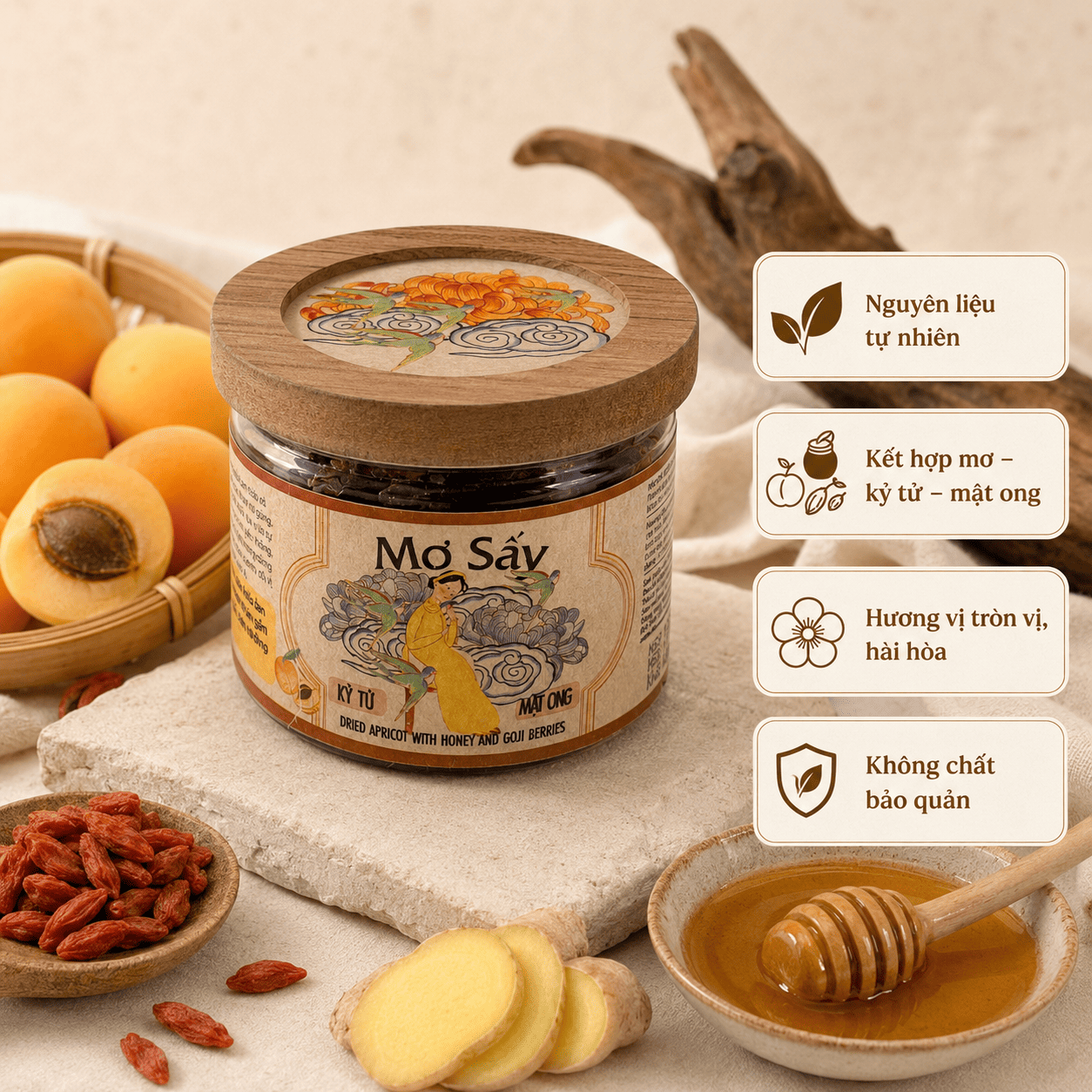  Mơ Sấy Kỷ Tử Mật Ong 150g 