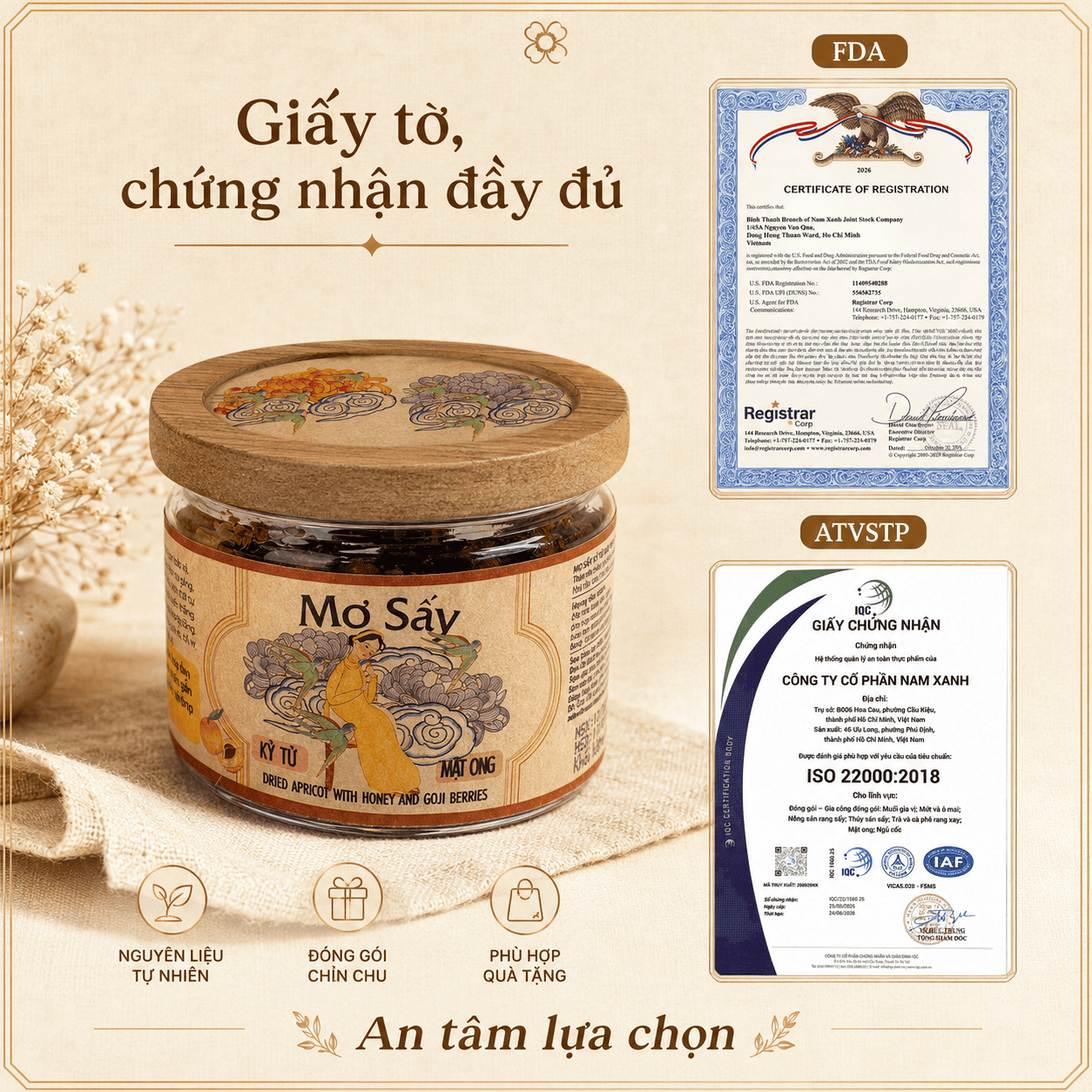  Mơ Sấy Kỷ Tử Mật Ong 150g 