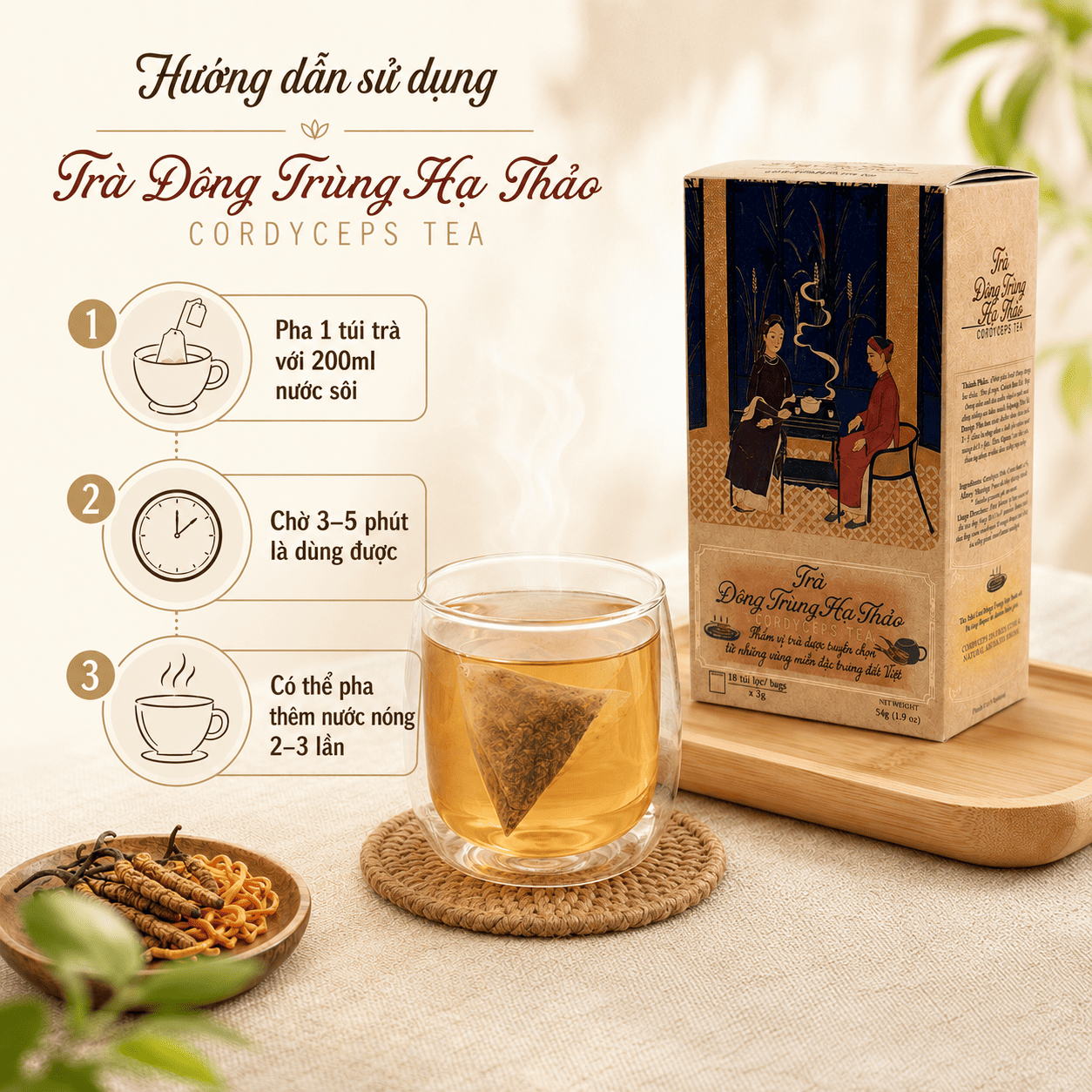  Trà Đông Trùng Hạ Thảo (54g) 