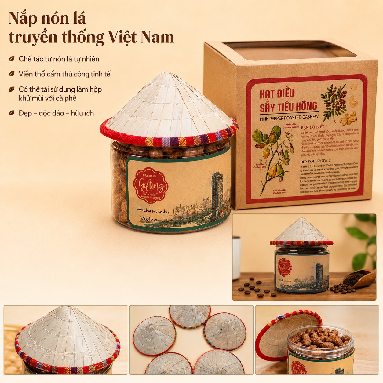  Hạt Điều Sấy Tiêu Hồng 130g (170g) _ Collection 