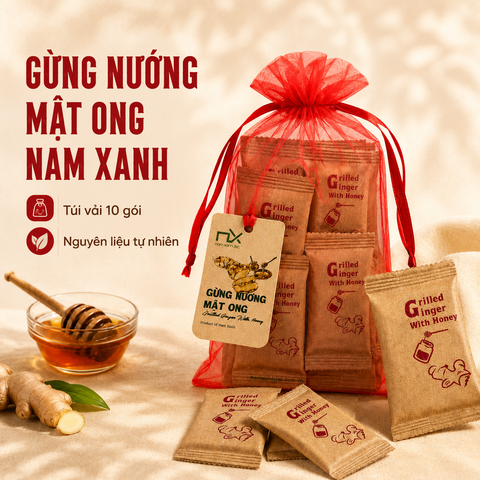  Gừng Nướng Mật Ong - Túi 10 Gói 