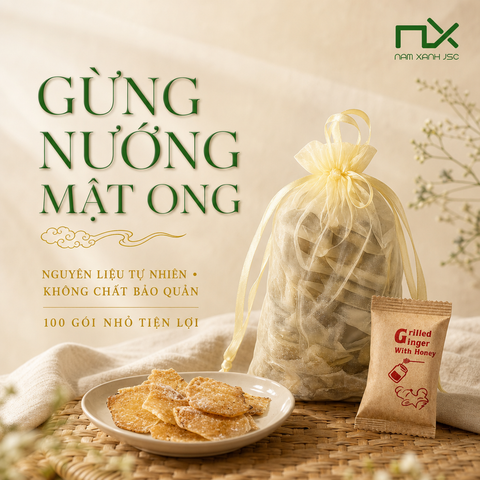  Gừng Nướng Mật Ong - Túi 100 Gói 