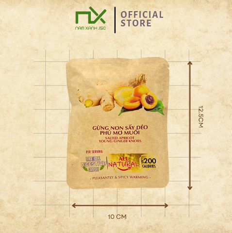  Gừng Non Sấy Dẻo Phủ Mơ Muối 40g (48g) 