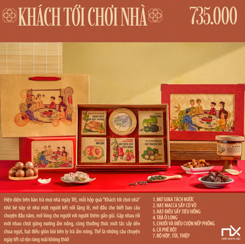  Bộ Hộp Quà Nam Xanh, Khách Đến Chơi Nhà 