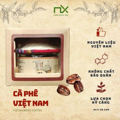  Cà Phê Bột 90g (130g) Collection, Hộp Lon Nón Lá Truyền Thống Việt Nam 