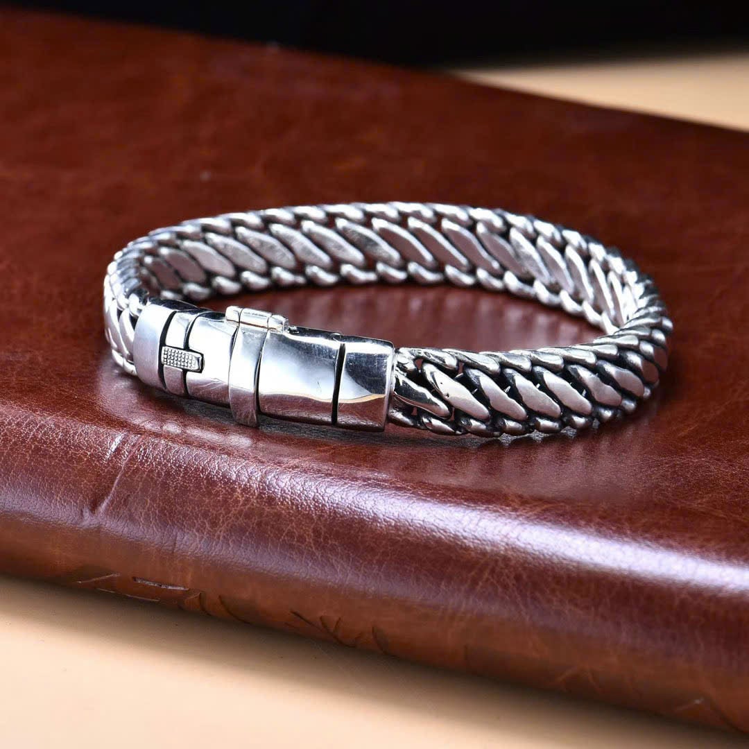  Lắc Tay Bạc Thái Bện Trơn Bóng - LB313 