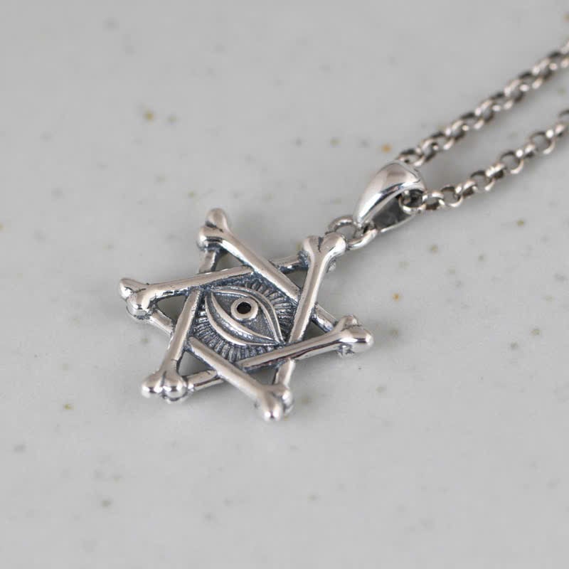  Mặt Dây Bạc Sao David Mắt Thần - MB410 