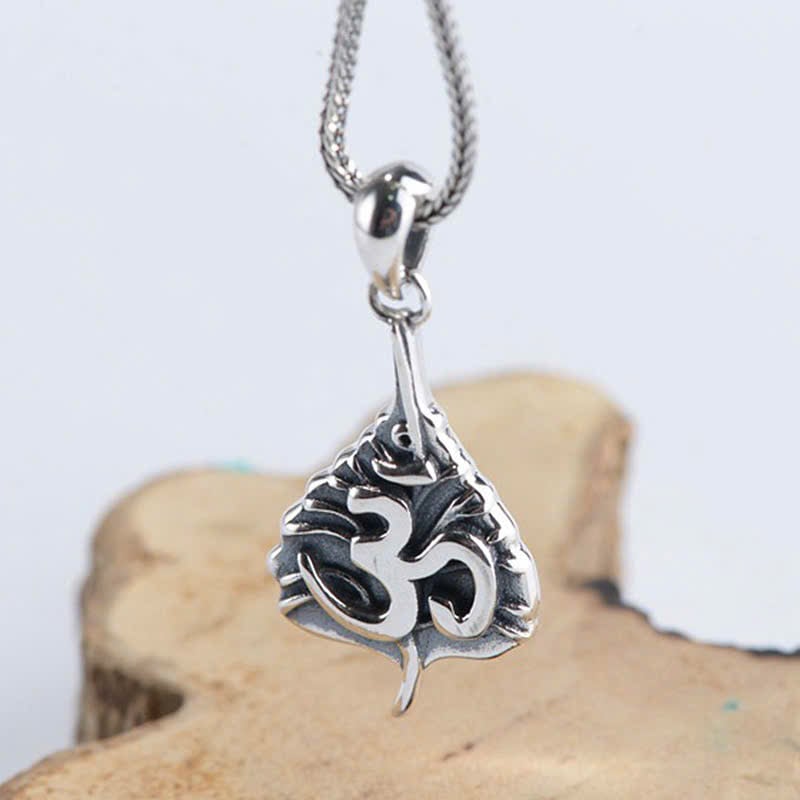  Mặt Dây Bạc Lá Bồ Đề Chữ Om - MB409 