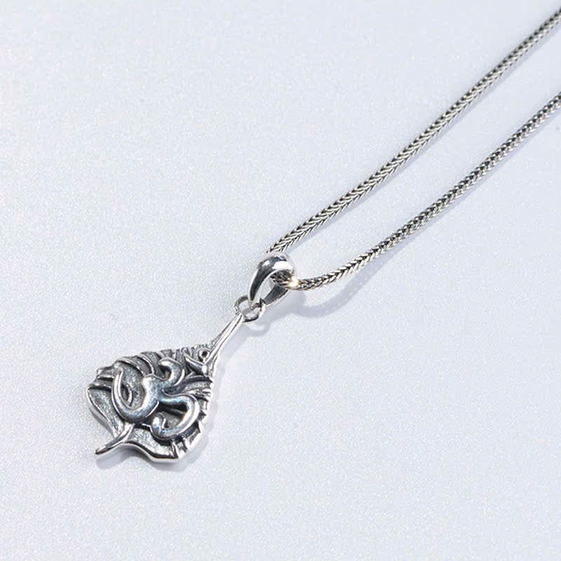  Mặt Dây Bạc Lá Bồ Đề Chữ Om - MB409 