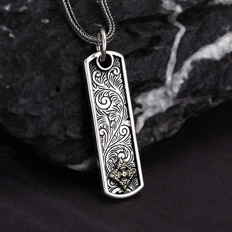  Mặt Dây Bạc Hoa Văn Kim Cang Chử - MB417 