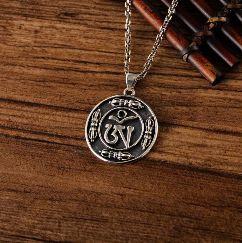  Mặt Dây Bạc Chữ Om Kim Cang Chử - MB416 