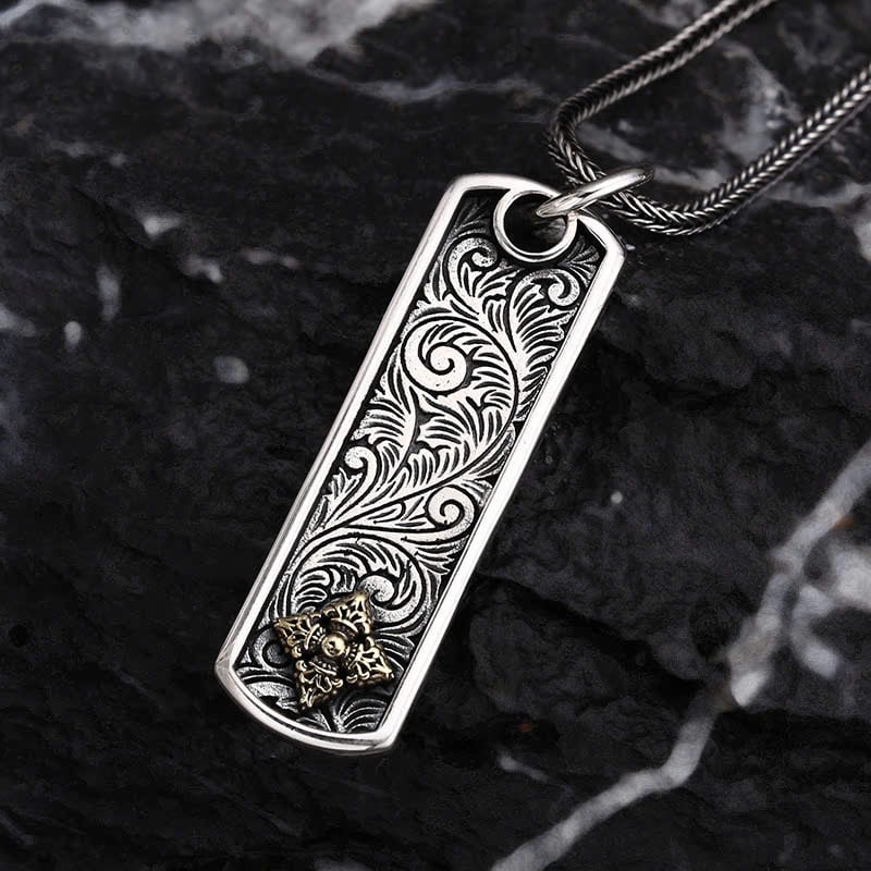  Mặt Dây Bạc Hoa Văn Kim Cang Chử - MB417 